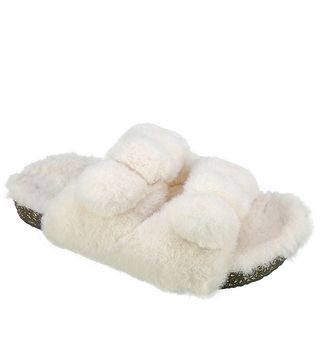Secret Treasures + Luxe Faux Fur Two Band Slide Slippers