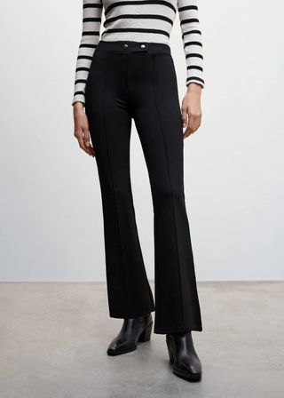 Mango + Flared Buttoned Trousers