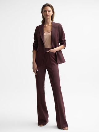 Reiss + Wool Blend Flared Trousers