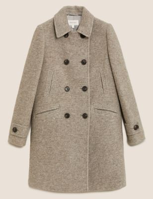 Per Una + Wool Double Breasted Pea Coat
