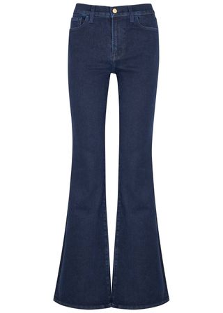 J Brand + Valentina Dark Blue Flared-Leg Jeans