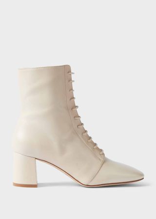 Hobbs + Imogen Leather Block Heel Lace Up Ankle Boots