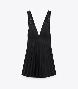 Zara + Faux Leather Pinafore Skirt