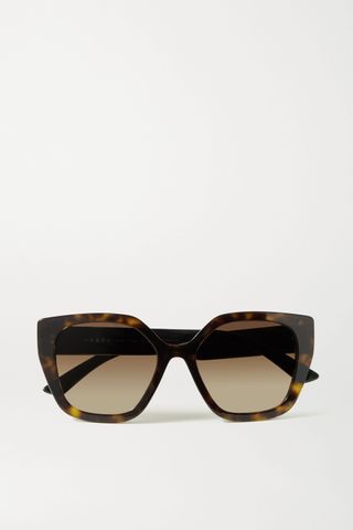 Prada Eyewear + Square-Frame Tortoiseshell Acetate Sunglasses