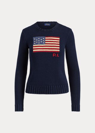 Ralph Lauren + Flag Cotton Crewneck Sweater