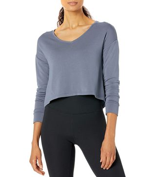 Core 10 + Cropped Flow V-Neck Relaxed Fit Yoga Sweatshirt