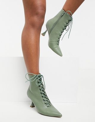 ASOS + Ricky Pointed Toe Lace Up Boots