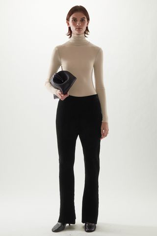COS + Organic Cotton Chenille Flared Ribbed Pants