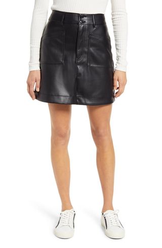 Madewell + Faux Leather A-Line Mini Skirt