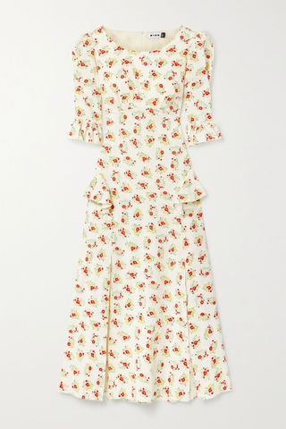 Rixo + Quinn Ruffled Floral-Print Cotton Midi Dress