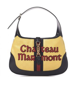 Gucci + Crystal Medium Chateau Marmont Jackie O Hobo Yellow