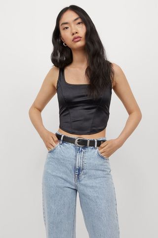 H&M + Bustier-Style Crop Top