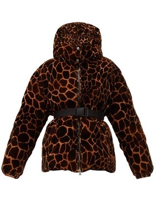 Moncler + Kundogi Animal-Print Quilted Down Hooded Jacket
