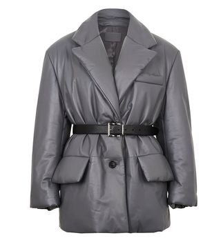 Prada + Leather Coat With Belt