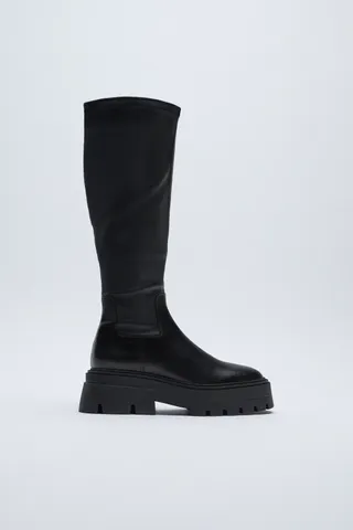 Zara + Leather High Shaft Boots