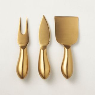 Cb2 + Helms Gold Cheese Knives Set