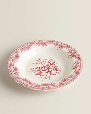 Zara Home + Floral Earthenware Soup Plate