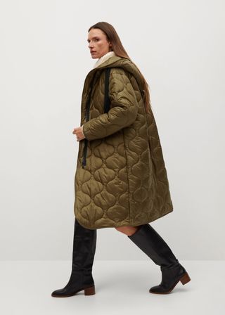 Mango + Quilted Long Coat