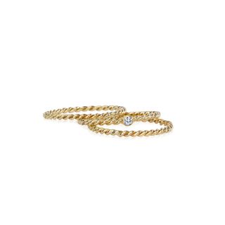 The Last Line + Diamond and Gold Twisted Band Set