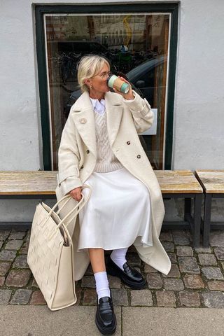 Collared shirt with sweater and coat