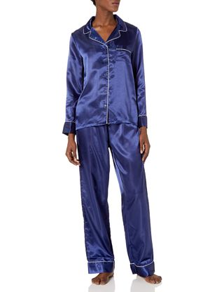 Mae + Satin Notch Collar Pajama Set