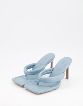 ASIS + Haven Padded Toe Thong Heeled Sandals in Blue