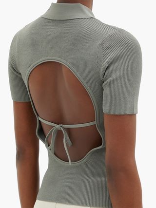 Jacquemus + Open-Back Polo Sweater