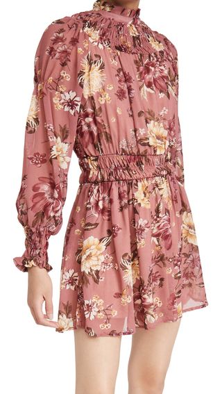 En Saison + Floral Print Mini Dress With Long Sleeves