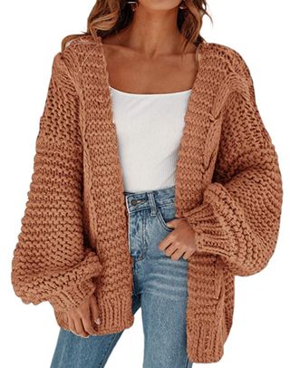 Cicy Bell + Open Front Chunky Knit Cardigan