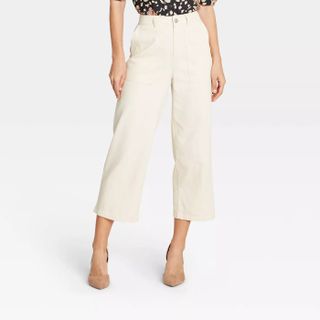 Who What Wear x Target + Mid-Rise Regular Fit Wide Leg Pants