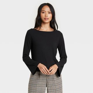 Who What Wear x Target + Bell Sleeve Boat Neck T-Shirt