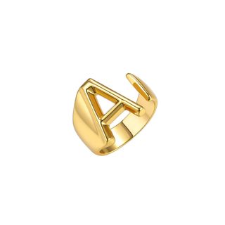 Goldchic Jewelry + Personalized Gold Bold Initial Letter Open Ring
