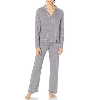 Splendid + Notch Collar Long Sleeve Pajama Set