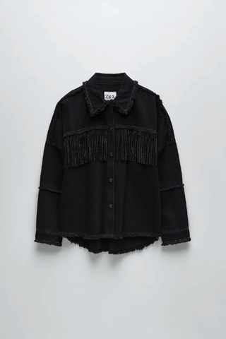 Zara + Shiny Fringe Jacket