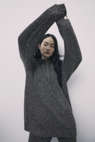 Zara + Oversized Knit Sweatshirt