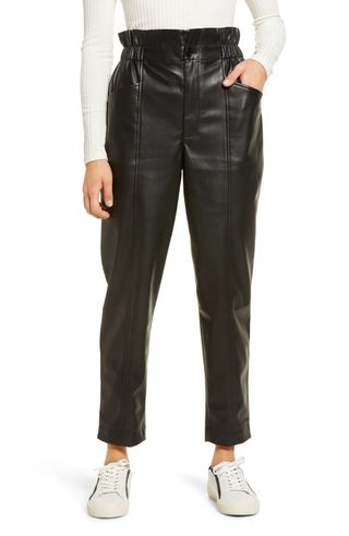 Madewell + Faux Leather Pull-On Paperbag Pants