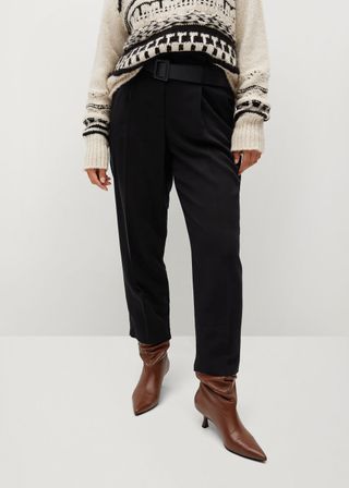 Mango + Tapered Fit Cropped Pants
