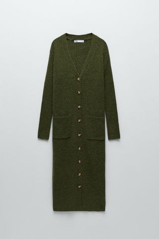 Zara + Ribbed Knit Coat