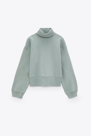 Zara + High Collar Sweatshirt