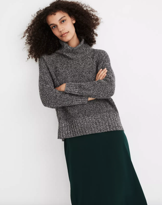 Madewell + Eastbrook Turtleneck Cross-Back Sweater in Cotton-Merino Yarn