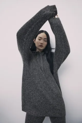 Zara + Oversized Knit Sweatshirt