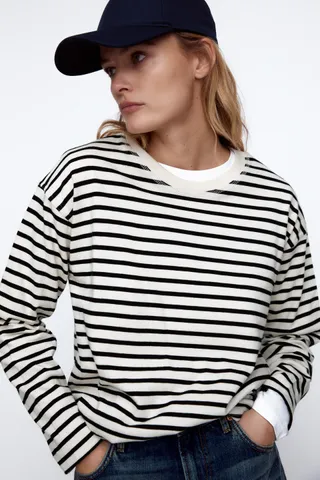 Zara + Striped T-Shirt