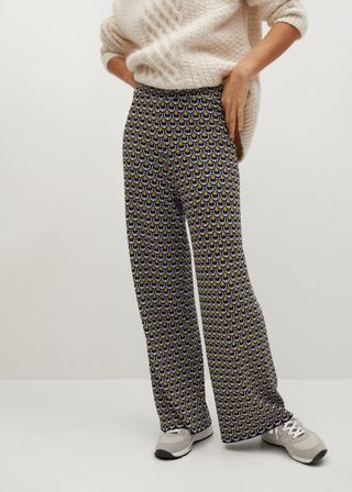 Mango + Printed Straight Trousers