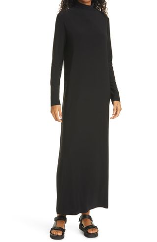 Norma Kamali + Go Turtleneck Long Sleeve Maxi Dress