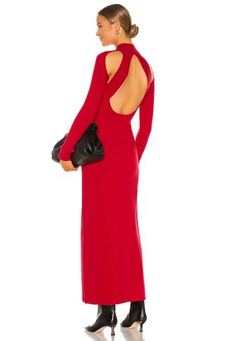 Victor Glemaud + Long Sleeve Turtleneck Dress in Poppy