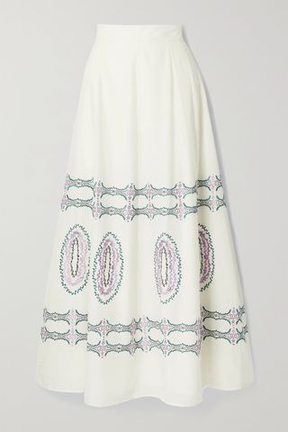 Le Sirenuse Positano + Camille Embroidered Maxi Skirt