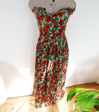 Vintage Mondi + Floral Corset Maxi Dress