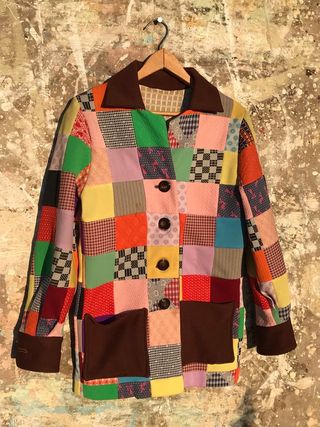 Vintage + 1960s Homemade Patchwork Quilt Jacket