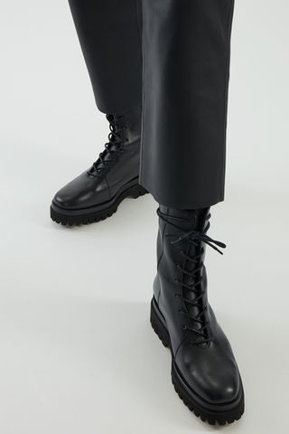 COS + Leather Lace-Up Chunky Boots