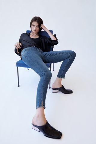 Zara + Z1975 Mid-Rise Slit Hem Jeans